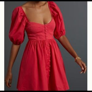 NWT Maeve puff-sleeved sweetheart midi dress